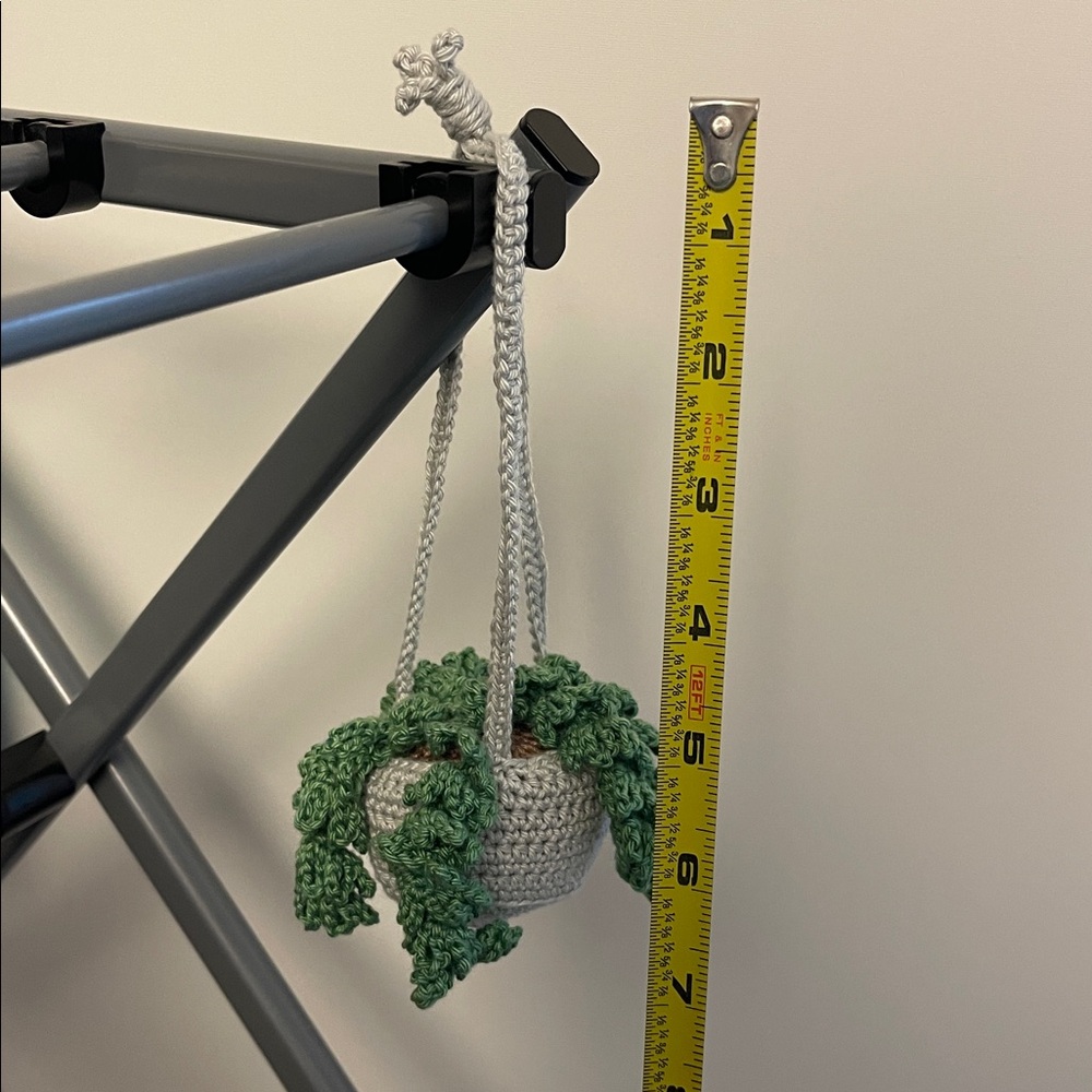 Handcrafted Crochet Hanging Plant Fern Decor Home Car Desk Accessory - Picture 7 of 8